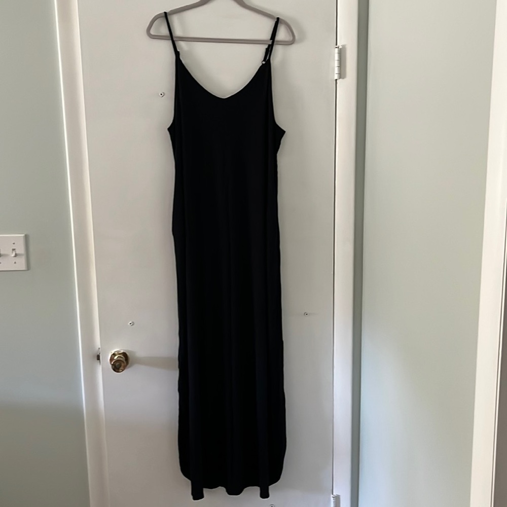 XL Black Maxi Dress with Pockets